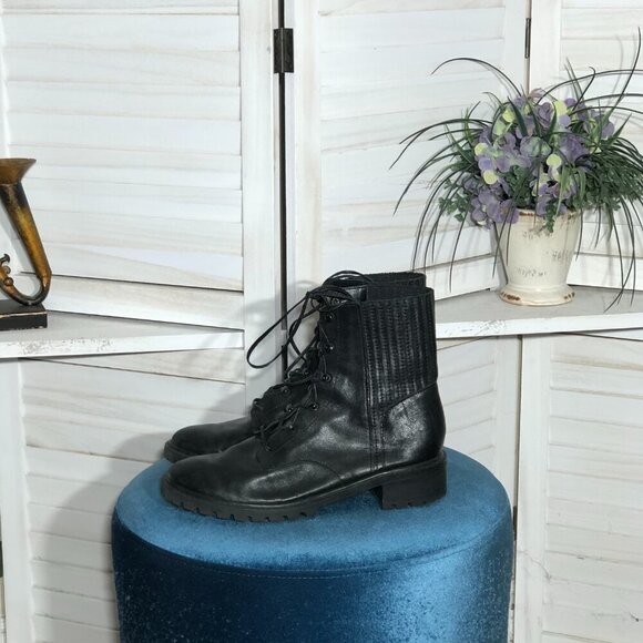 Schutz Black Leather Combat Boots Size 9 - Picture 9 of 9